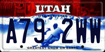 UT license plate A792WW