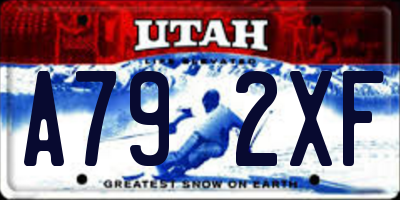 UT license plate A792XF