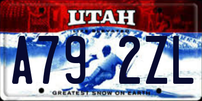 UT license plate A792ZL
