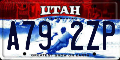 UT license plate A792ZP