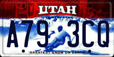 UT license plate A793CQ