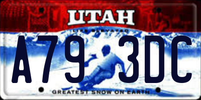 UT license plate A793DC