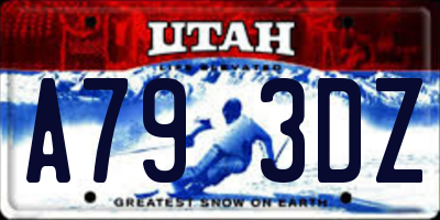 UT license plate A793DZ
