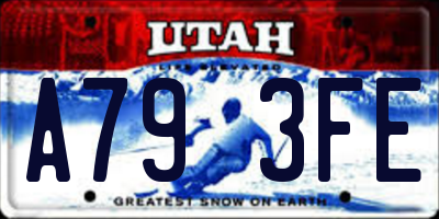 UT license plate A793FE