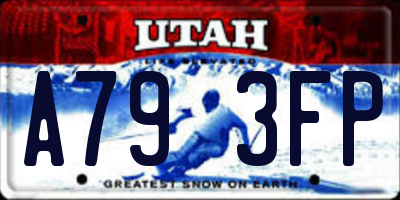 UT license plate A793FP