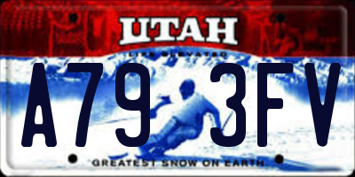 UT license plate A793FV