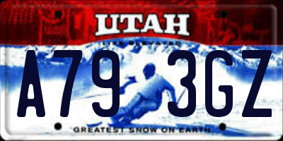 UT license plate A793GZ