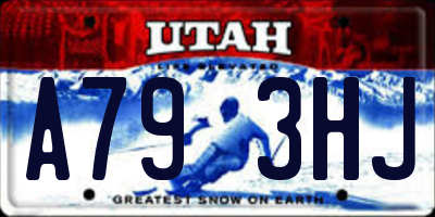 UT license plate A793HJ