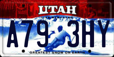 UT license plate A793HY