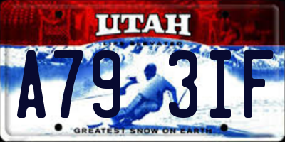 UT license plate A793IF