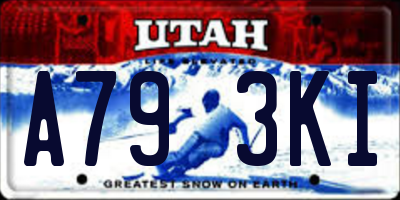UT license plate A793KI