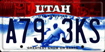 UT license plate A793KS