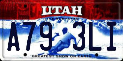 UT license plate A793LI