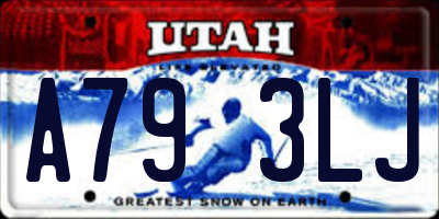 UT license plate A793LJ