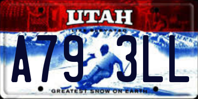 UT license plate A793LL
