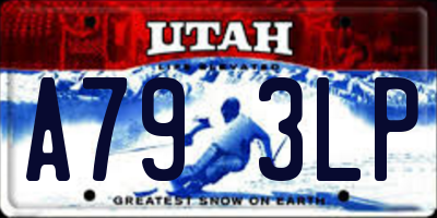 UT license plate A793LP