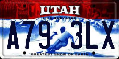 UT license plate A793LX