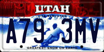 UT license plate A793MV