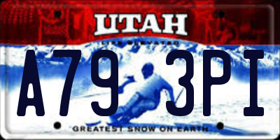 UT license plate A793PI