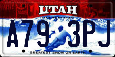 UT license plate A793PJ