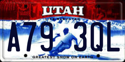 UT license plate A793QL