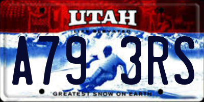 UT license plate A793RS