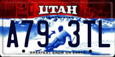 UT license plate A793TL