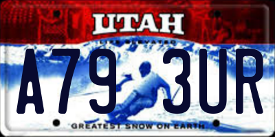 UT license plate A793UR