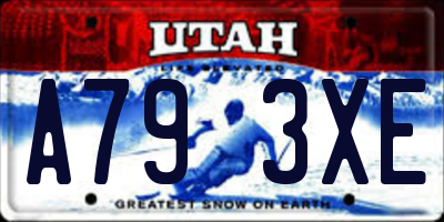 UT license plate A793XE