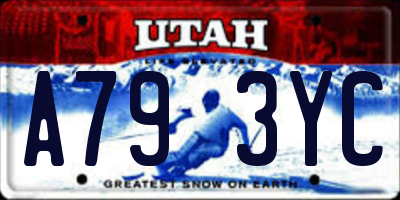 UT license plate A793YC