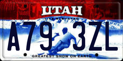 UT license plate A793ZL
