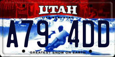 UT license plate A794DD