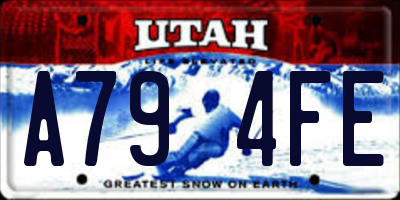 UT license plate A794FE