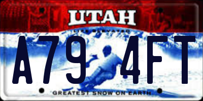 UT license plate A794FT