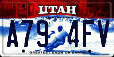 UT license plate A794FV
