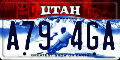 UT license plate A794GA