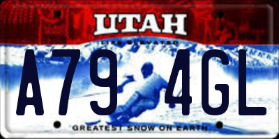 UT license plate A794GL