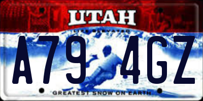UT license plate A794GZ