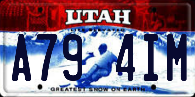 UT license plate A794IM