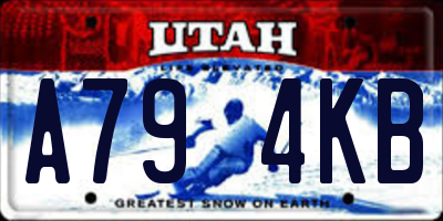 UT license plate A794KB