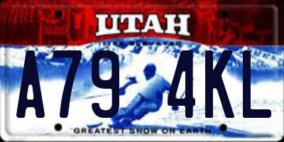 UT license plate A794KL