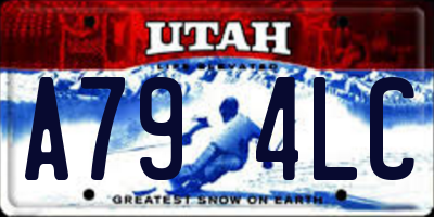 UT license plate A794LC