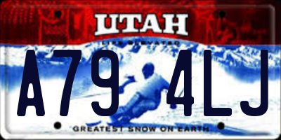 UT license plate A794LJ