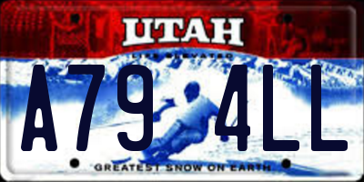 UT license plate A794LL
