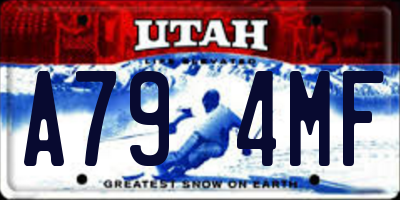UT license plate A794MF
