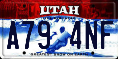 UT license plate A794NF