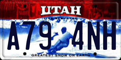 UT license plate A794NH