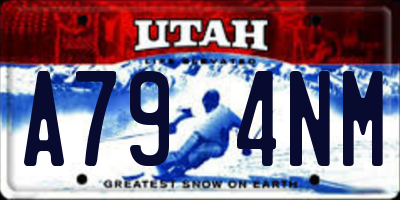 UT license plate A794NM