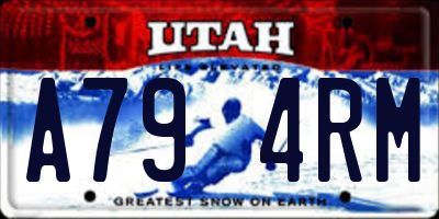 UT license plate A794RM