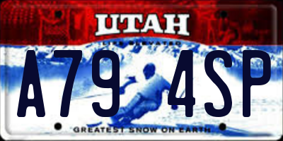 UT license plate A794SP